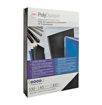 GBC POLYPROPYLENE REPORT COVER BLACK A4 300MICR 10 IB386831