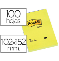 (29390) POST-IT BLOC DE NOTAS ADHESIVAS QUITA Y PON 102X152MM CON 100 HOJAS 659