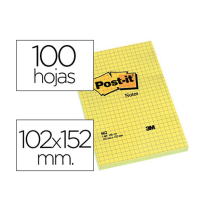 (29397) BLOC DE NOTAS ADHESIVAS QUITA Y PON POST-IT 102X152 MM CUADRICULADO -662- (FT510010638)