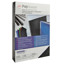 GBC POLYPROPYLENE REPORT COVER BLACK A4 300MICR 10 IB386831