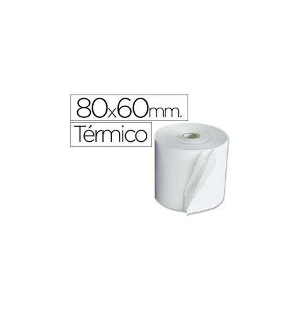 TONERCLASS ROLLO DE PAPEL TÉRMICO 80X60MM BLANCO MANDRIL 12MM