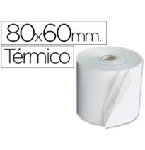 TONERCLASS ROLLO DE PAPEL TÉRMICO 80X60MM BLANCO MANDRIL 12MM