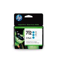 HP TINTA CYAN Nº 712 29ML PACK 3 UNID. (DESINGNJET T200/T600) 3ED77A