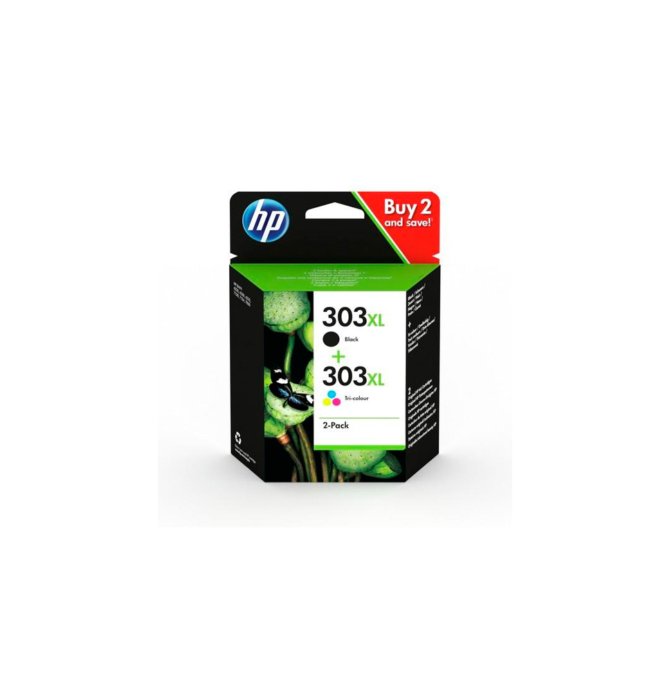 HP TINTA NEGRO + TRICOLOR ENVY PHOTO 6230,7130,7134,7830 (PACK 1 NEGRO + 1 TRICOLOR) - Nº 303 XL