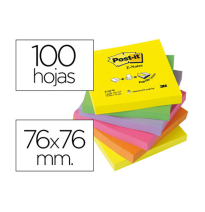 (29392) BLOC DE NOTAS ADHESIVAS QUITA Y PON POST-IT 76X76 MM Z-NOTESULTRA INTENSO PACK DE 6 BLOCS SURTIDO (FT510089939 (R330-NR