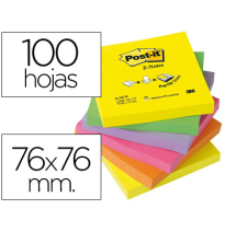 (29392) BLOC DE NOTAS ADHESIVAS QUITA Y PON POST-IT 76X76 MM Z-NOTESULTRA INTENSO PACK DE 6 BLOCS SURTIDO (FT510089939 (R330-NR