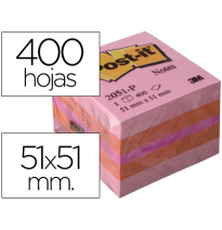 (39335) POST-IT BLOC DE NOTAS ADHESIVAS QUITA Y PON 51X51MM MINICUBO COLOR ROSA 2051-P 400 HOJAS (FT510091737)