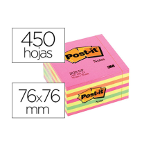 (46770) POST-IT BLOC DE NOTAS ADHESIVAS QUITA Y PON 76X76MM CUBO COLOR ROSA NEON 450 HOJAS (FT510093204 - 2028-NP)