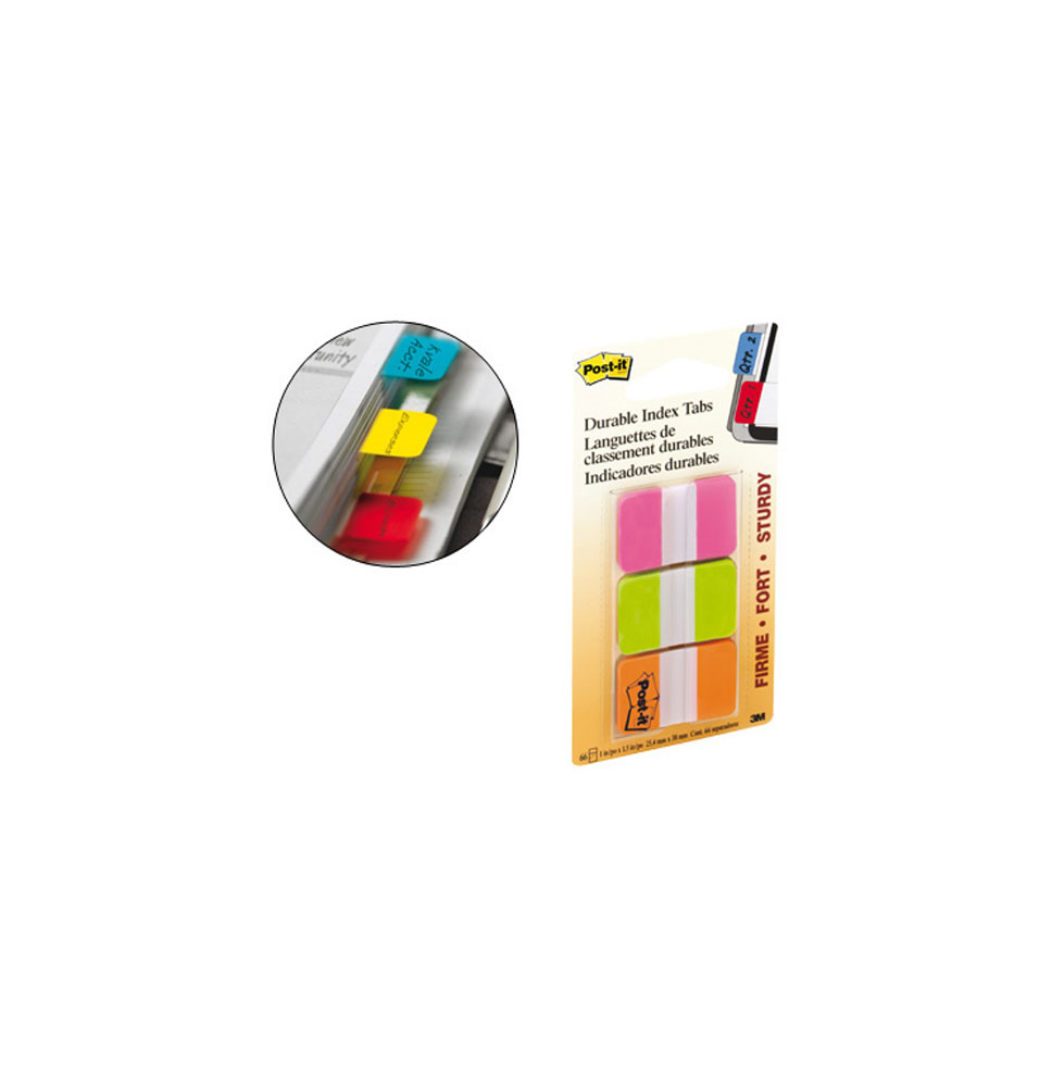 (37978) BANDERITAS SEPARADORAS RIGIDAS DISPENSADOR 3 COLORES POST-IT INDEX 686-PGO MEDIANOS22 BANDERITAS POR COLOR (70071493327