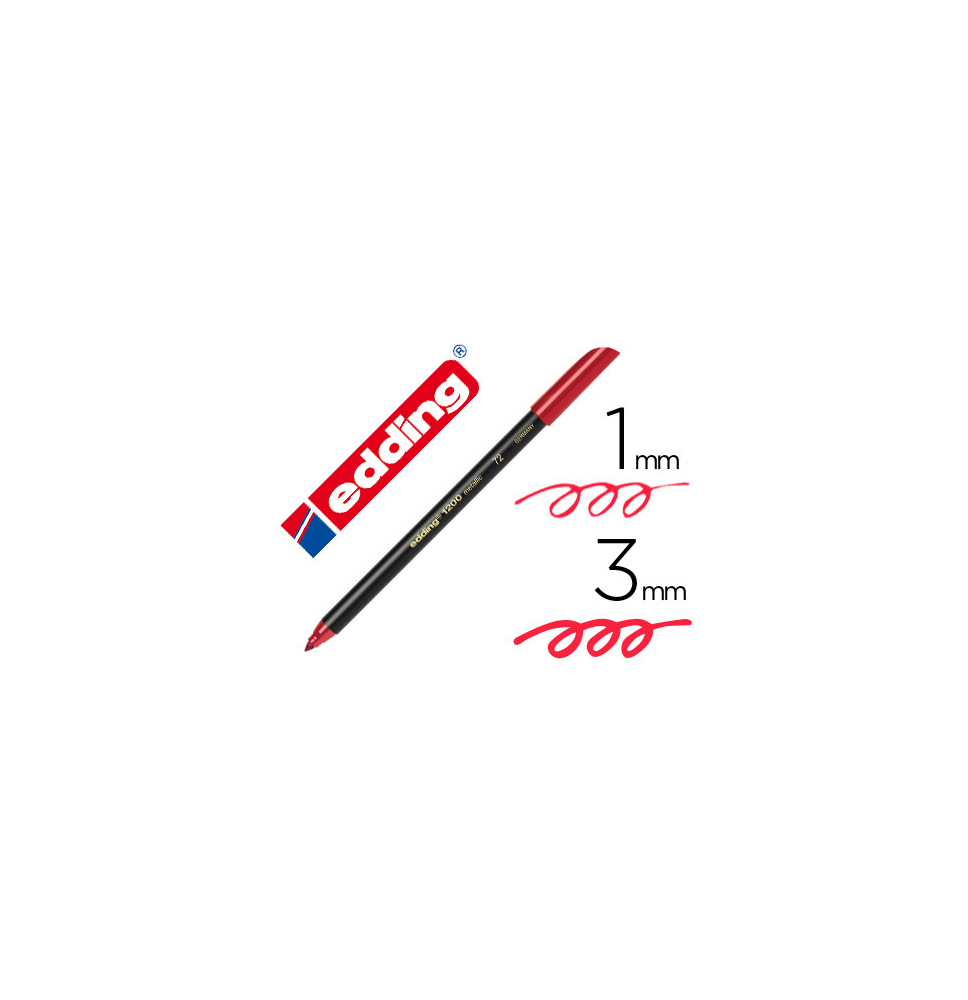 (72070) rotulador EDDING PUNTA FIBRA 1200 ROJO METALIZADO N 72 PUNTA REDONDA 1-3 mm (1200-72)