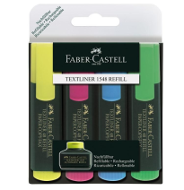 FABER CASTELL PACK 4 MARCADORES FLUORESCENTE TEXTLINER 48 TRAZO 1, 2 Y 5 mm (154804)