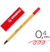 (31586) ROTULADOR STABILO PUNTA DE FIBRA POINT 88 ROJO 0,4 MM (88/40)