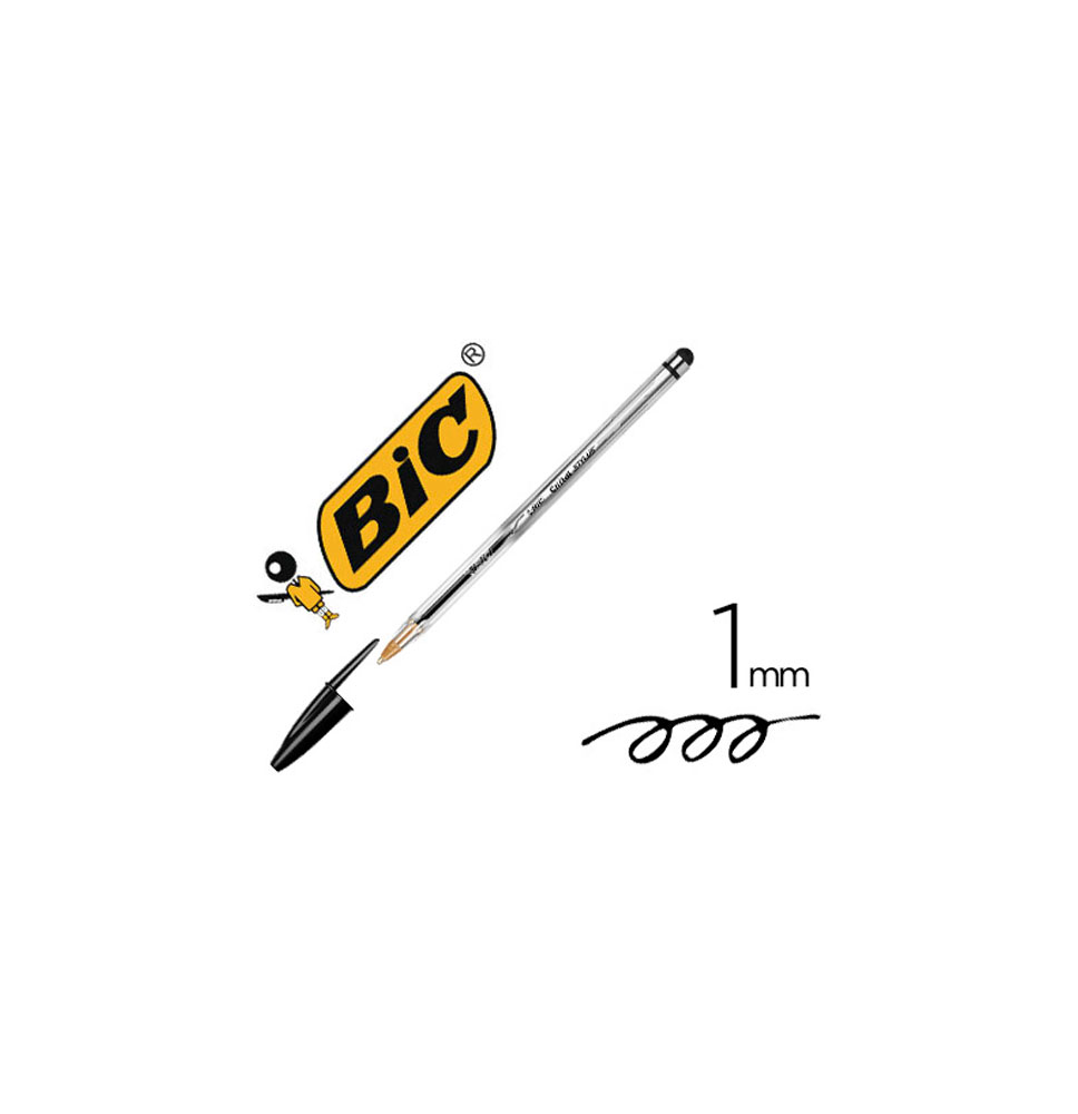 (152584) bolígrafo BIC CRISTAL STYLUS CON PUNTERO PARA PANTALLAS TINTA ACEITE PUNTA 1 mm color NEGRO ()