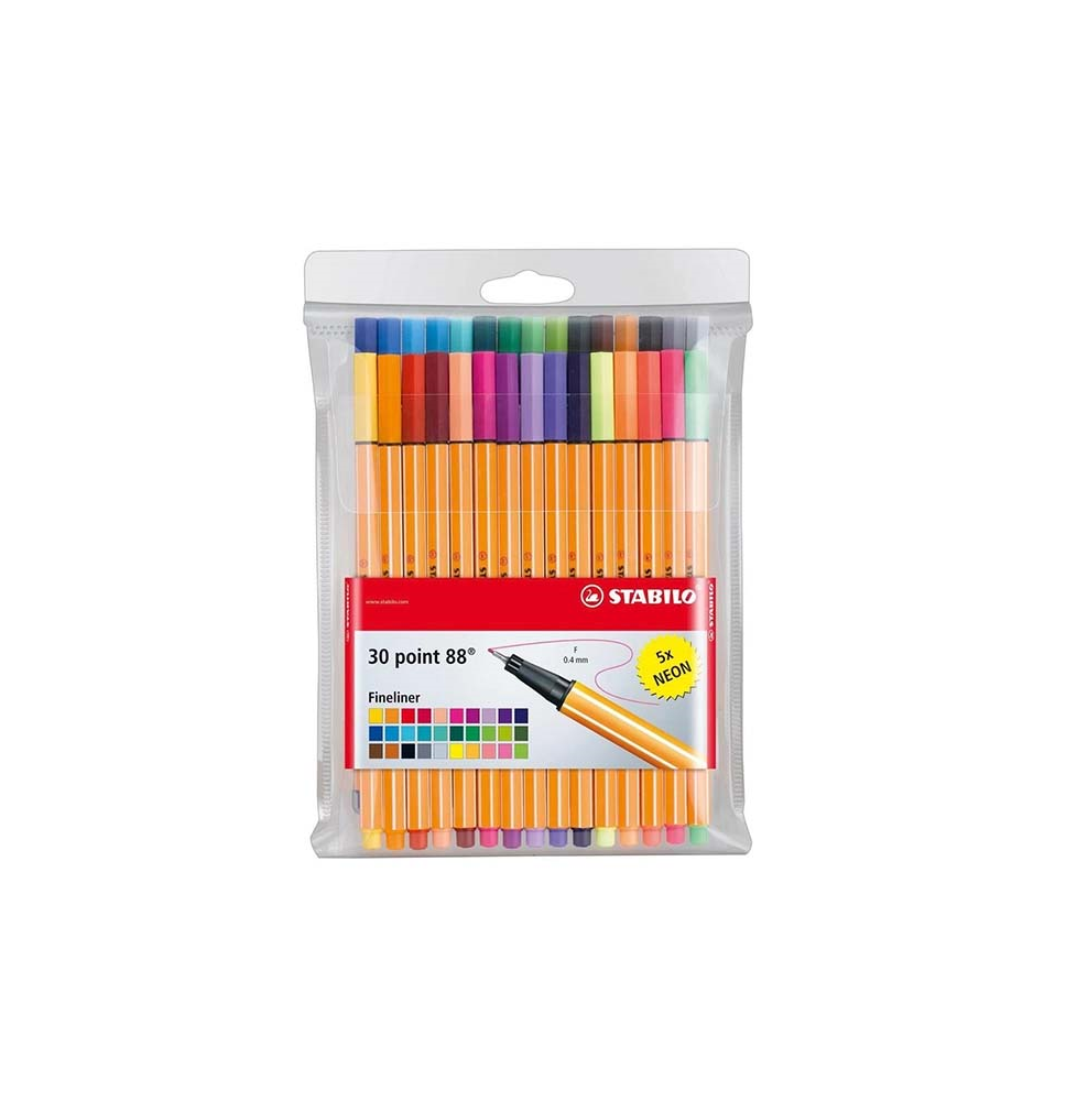 (73508) ROTULADOR STABILO POINT 88 COLORES NEON ESTUCHE 25+5 UNIDADES (8830-1)