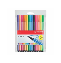 (78057) ROTULADOR STABILO ACUARELABLE PEN 68 ESTUCHE DE 10 COLORES ESTANDAR + 5 COLORES NEON (6815-2)