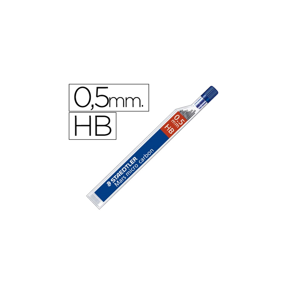 (73109) MINAS STAEDTLER MARS MICRO GRAFITO 0,5 mm HB TUBO CON 12 MINAS (250 05-HB)