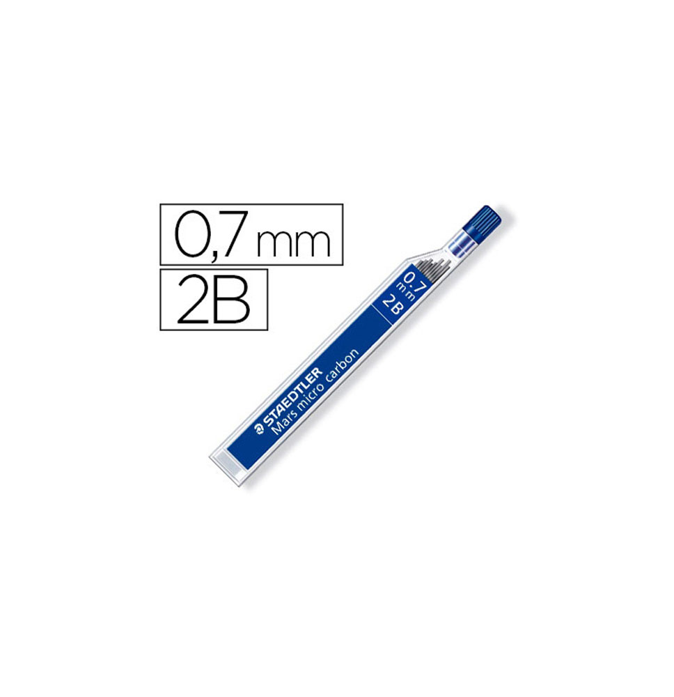 (150297) MINAS STAEDTLER MARS MICRO GRAFITO 0,7 mm 2B TUBO CON 12 UNIDADES (250 07-2B)