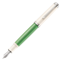 PELIKAN PLUMA ESTILOGRÁFICA SOUVERAN M605 EDICIÓN ESPECIAL GREEN-WHITE REFERENCIA  818193 PLUMIN DE ORO RODIADO DE 14K, TRAZO F