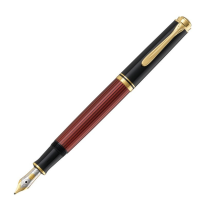 PELIKAN PLUMA ESTILOGRÁFICA CON ÉMBOLO INCORPORADO M400 SOUVERÄN NEGRO-ROJO PLUMÍN DE ORO DE 14 KILATES, DE TRAZO F (ANTIGUA 90