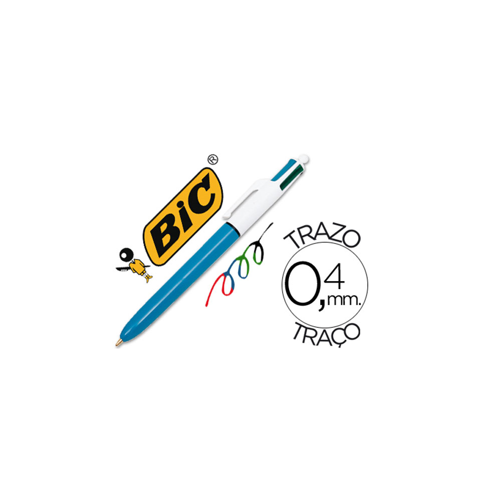 (00796) BIC bolígrafo CUATRO COLORES CLÁSICO PUNTA MEDIA 1 mm 801867 (889969)