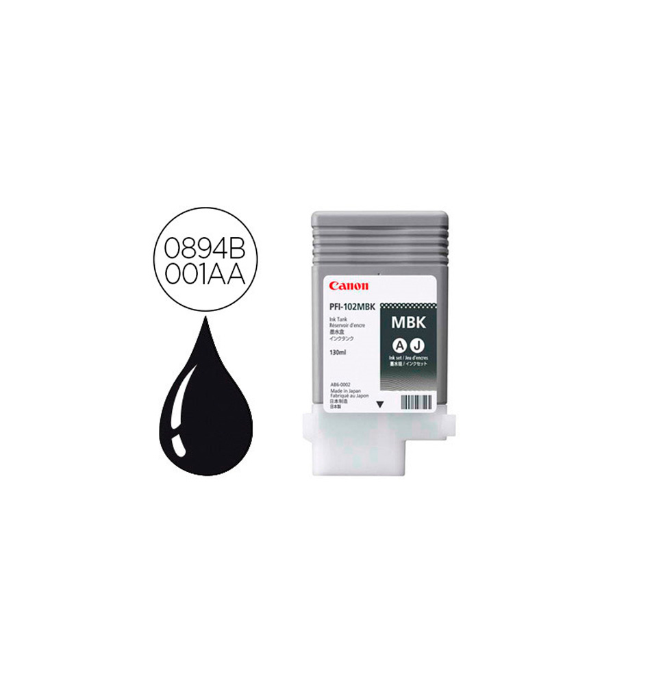 CANON TINTA NEGRO MATE PFI-102MBK 130ML (LP17/24/IPF500/600/700/710/610/605/720/755) 0894B001AA