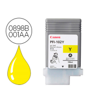 CANON TINTA AMARILLO PFI-102Y 130ML (LP17/24/IPF500/600/700/710/610/605/720/755) 0898B001AA