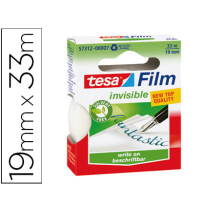 (49503) TESA CINTA ADHESIVA FILM INVISIBLE ECOLOGICA 33 MT X 19 MM 57312-00008-02