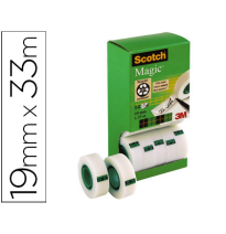 (75618) CINTA ADHESIVA SCOTCH MAGIC 19MM X 33 MT PACK DE 14 ROLLOS CON DISPENSADOR DE CARTON (810PCK14)