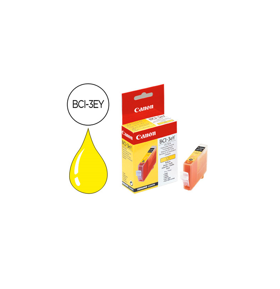 CANON TINTA  INYECCION AMARILLO BCI3EY 13ML (I 550 6100 6500 850 MP 700 BJC 6000 6100 6200 6500 3000 S 400 450 500 520 600 630 