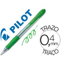 (23165) bolígrafo PILOT SUPER GRIP VERDE RETRACTIL SUJECION DE CAUCHO TINTA BASE DE ACEITE (BPGP-10-M-V)