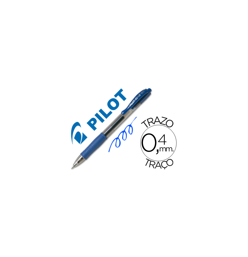 (24725) bolígrafo PILOT G-2 AZUL TINTA GEL -RETRACTIL -SUJECION DE CAUCHO (G-2-A)