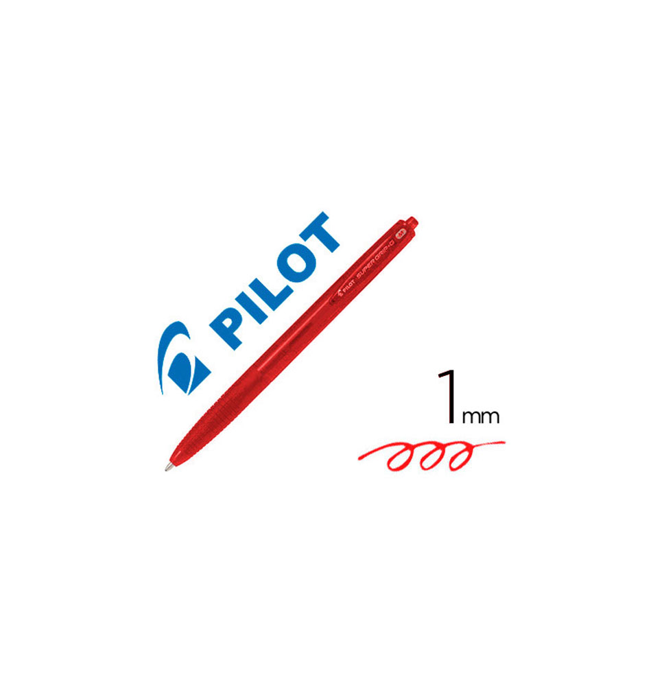 (68800) bolígrafo PILOT SUPERGRIP G ROJO RETRACTIL SUJECION DE CAUCHO TINTA BASE DE ACEITE (NSGGR)