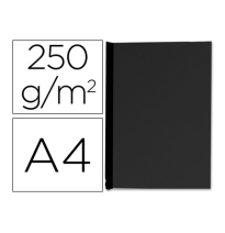 (63453) TAPA DE ENCUADERNACION Q-CONNECT CARTON DIN A4 NEGRO SIMIL PIEL 250 GR CAJA DE 100 UNIDADES (KF00501)