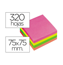 (25948) Q-CONNECT BLOC DE NOTAS ADHESIVAS QUITA Y PON 75X75MM FLUORESCENTE CON 320 HOJAS 4 COLORES (KF01348)