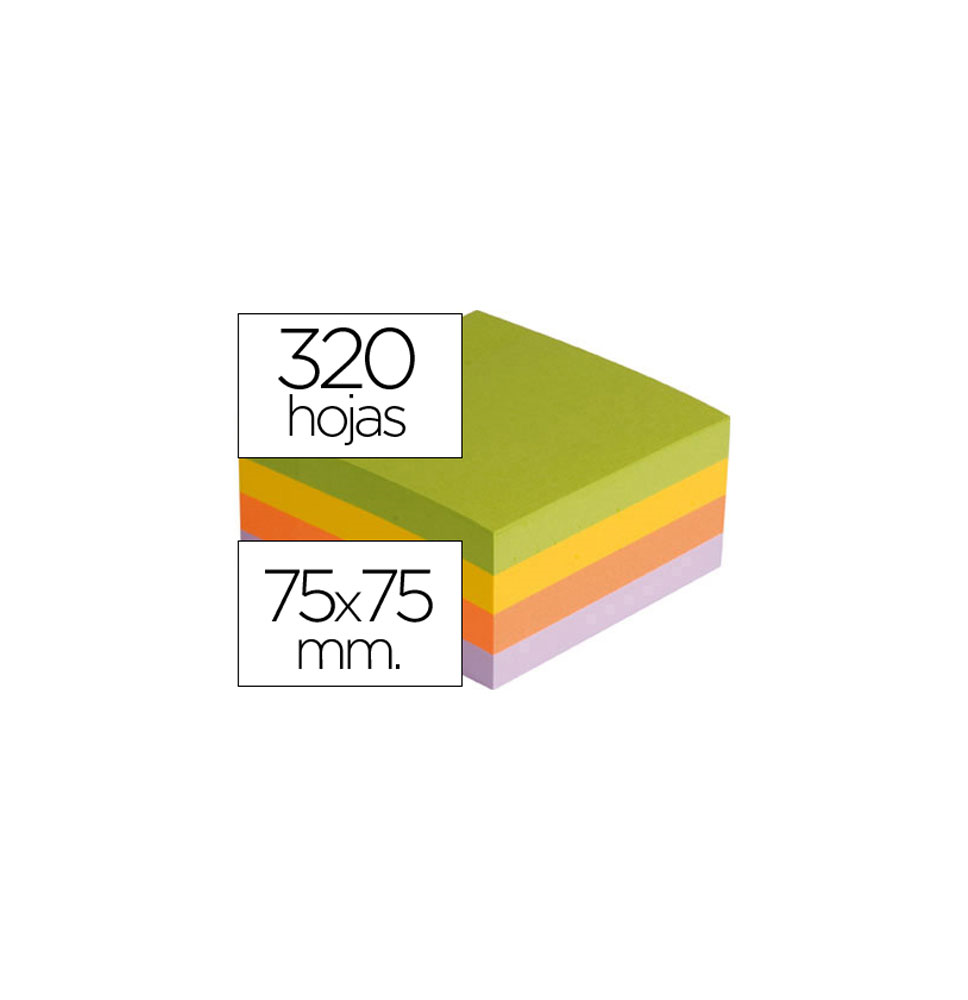 (34210) Q-CONNECT BLOC DE NOTAS ADHESIVAS QUITA Y PON CON 320 HOJAS 4 COLORES (KF02514)