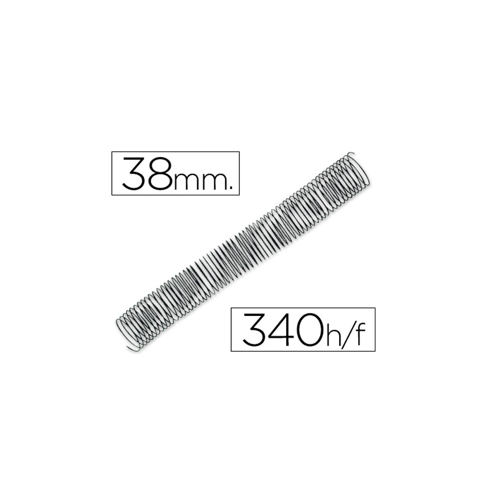 (64083) ESPIRAL METALICO Q-CONNECT 64 5:1 38MM 1,2MM CAJA DE 25 UNIDADES (KF04443)