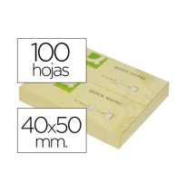 (25939) Q-CONNECT BLOC DE NOTAS ADHESIVAS QUITA Y PON 40X50MM CON 100 HOJAS (KF10500)