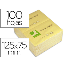 (25942) Q-CONNECT BLOC DE NOTAS ADHESIVAS QUITA Y PON 75X125MM 100 HOJAS (KF10503)