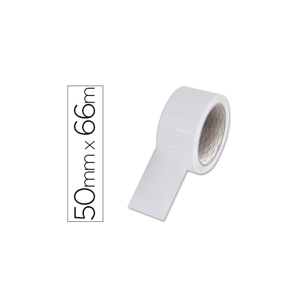 (36544) CINTA ADHESIVA Q-CONNECT POLIPROPILENO BLANCA 66 MT X 50 MM -PARA EMBALAJE (KF02901)