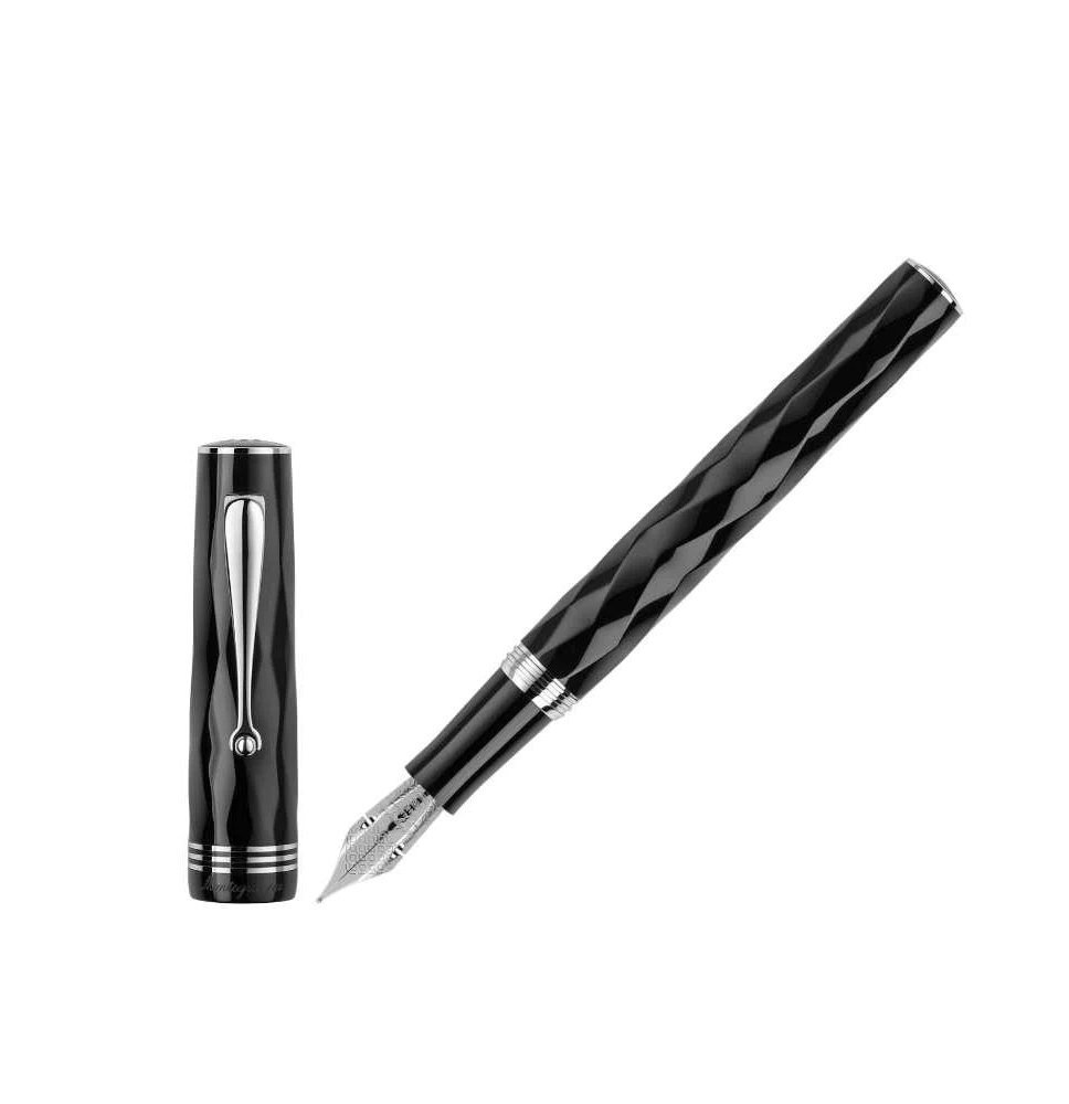 MONTEGRAPPA PLUMA ESTILOGRÁFICA BRENTA. PLUMÍN DE ORO FLEX DE 14 KILATES RODIADO. INSPIRADO EN UN RARO DISEÑO DE LOS AÑOS 30. R