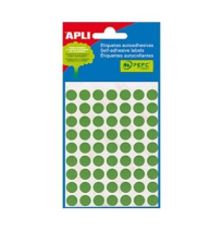 APLI BOLSA 5 HOJAS ETIQUETAS REDONDAS VERDE 19MM DIAMETRO REF. 2066