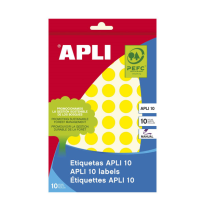 APLI BOLSA 8 HOJAS ETIQUETAS REDONDAS AMARILLAS 13MM DIAMETRP REF. 2734