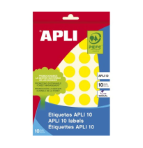 APLI BOLSA 8 HOJAS ETIQUETAS REDONDAS AMARILLO 19MM DIAMETRO REF. 2742