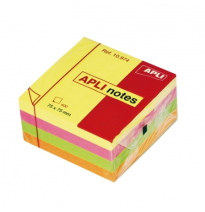 APLI FUNNY NOTES NOTAS ADHESIVAS 75X75MM 400HJS 4 COLORES FLUORESCENTES SURTIDOS REF. 10974