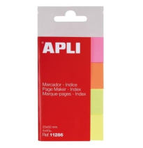 APLI INDICE 20X50MM 160 UDS. 4 COLORES FLUORESCENTES PAPEL REF. 11286