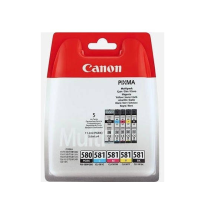 CANON TINTA MULTIPACK 5 COLORES BK / C / M/ Y / K PGI-580/CLI-581 + 50 HOJAS PAPEL FOTO 10X15 CM (PIXMA TS615X/TS815X/TS915X/TR