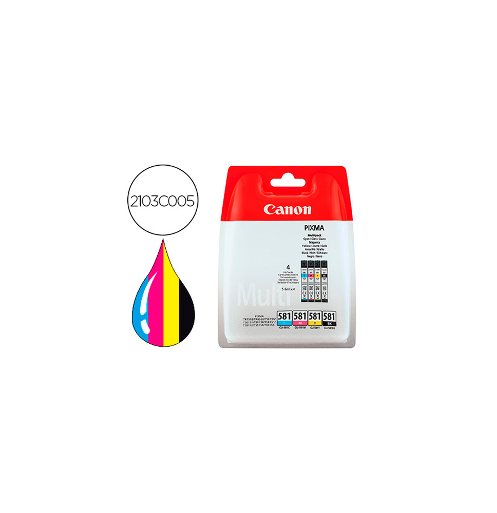 CANON TINTA CIAN CLI-581C 260PAG. 
(PIXMA TS615X/TS815X/TS915X/TR755X/TR855X) 2103C001