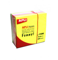 APLI FUNNY NOTES NOTAS ADHESIVAS CUBO 5 COLORES BRILLANTE 51X51MM REF. 11596