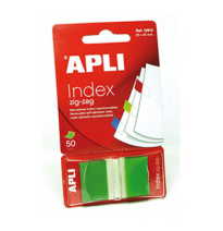 APLI INDEX ZIG ZAG REPOSICIONABLES 25X45MM 50 UDS COLOR VERDE REF. 12612