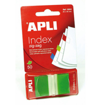 APLI INDEX ZIG ZAG REPOSICIONABLES 25X45MM 50 UDS COLOR VERDE REF. 12612